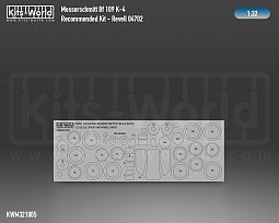 Kitsworld Kitsworld 1:32 Messerschmitt Bf 109 K4 Canopy/Wheel Paint Masks 